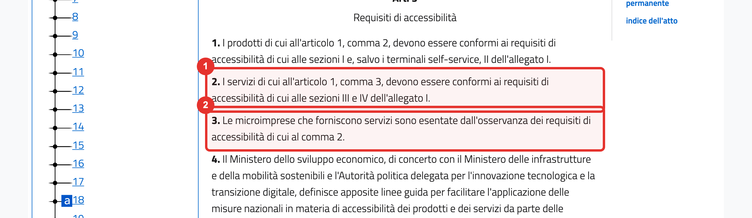 L'art. 3 del D.Lgs. 82/2022: i servizi devono rispettare i requisiti di accessibilità (1), le microimprese che forniscono servizi sono esentate (2)