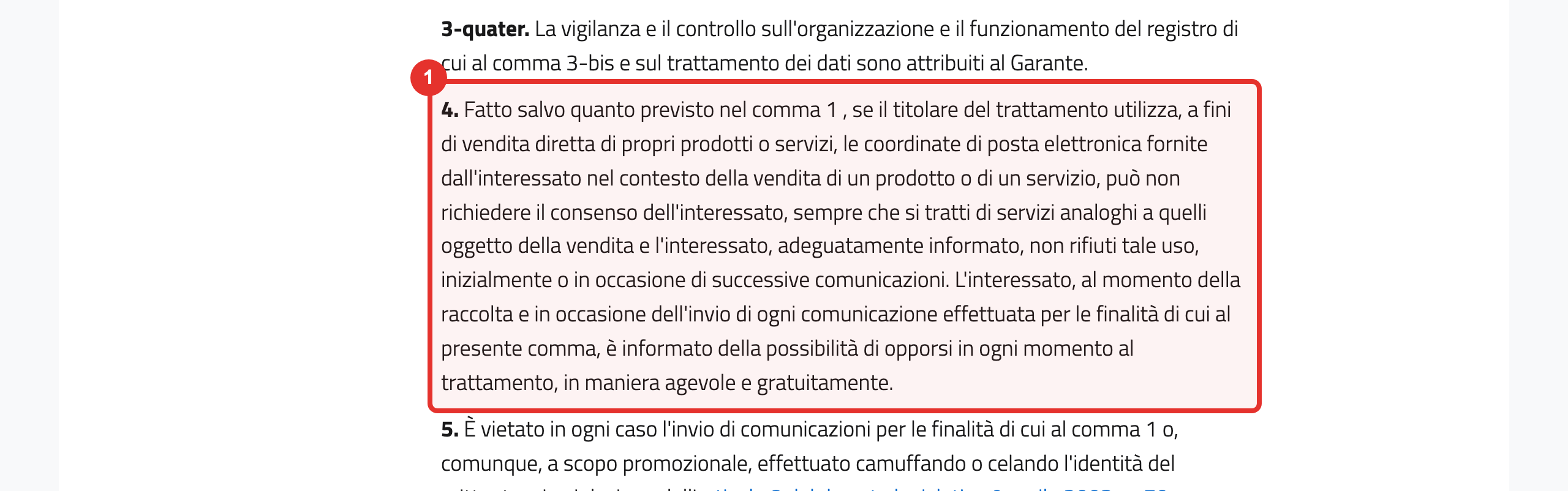 Art. 130, comma 4, del Codice privacy: l'eccezione per i clienti, con le sue condizioni